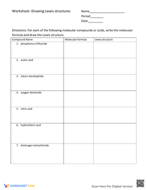 Drawing Lewis Structures Worksheet