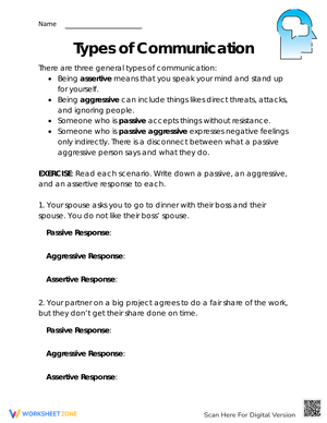 Types of Communication Worksheet