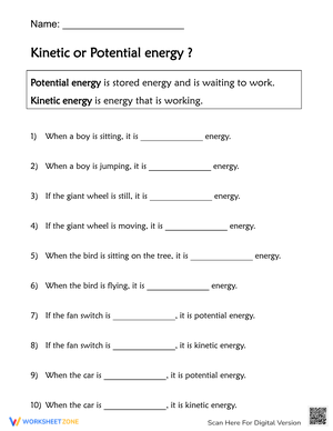 Kinetic or Potential energy 