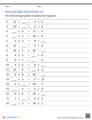 Practice Balancing Equations Worksheet