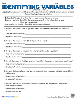 Identifying Variables in Experiments