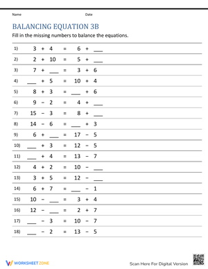 Balancing Equations Chemistry Worksheet