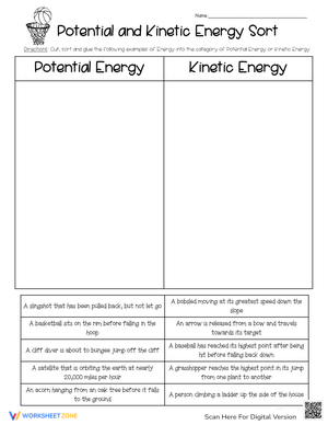 Potential and Kinetic Energy Sort