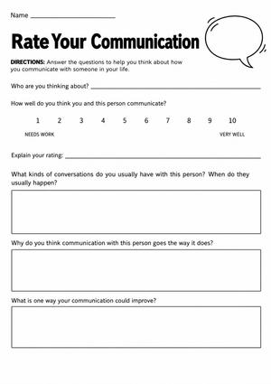 Rate Your Communication — Essential Grade 3-5 Worksheet