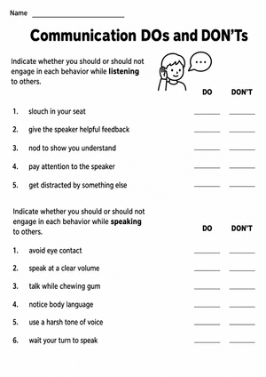 Grade 3 Communication Skills — Printable No-Prep Worksheet