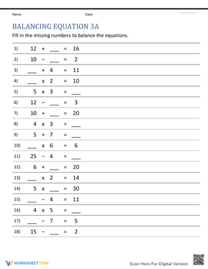 Chemistry Balancing Equations Worksheet