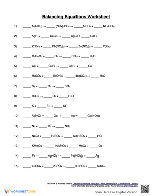 More Practice Balancing Equations