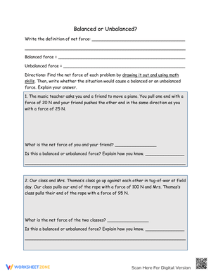 Analyzing Balanced or Unbalanced Forces