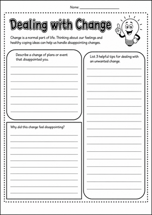 Printable Dealing with Change Worksheet | Grade 4 SEL