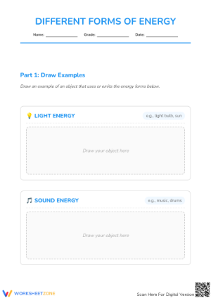 Worksheet Exploring Forms of Energy