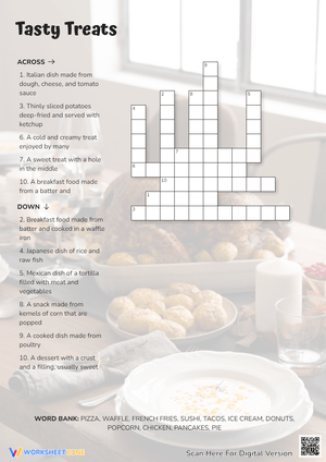 Tasty Treats Crossword Puzzle