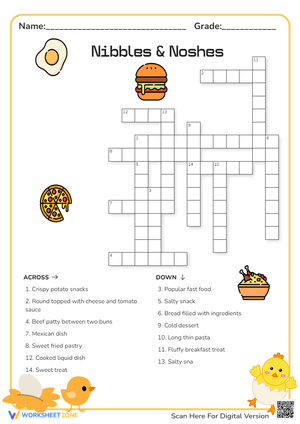 Nibbles & Noshes Crossword Puzzle