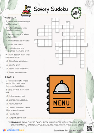 Savory Sudoku Crossword Puzzle