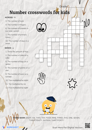 Number crosswords for kids