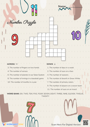 Number Crossword Puzzle