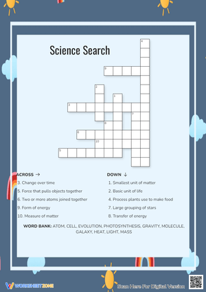 Science Search Crossword Puzzle