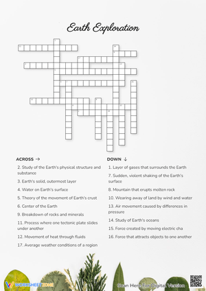 Earth Exploration Crossword Puzzle