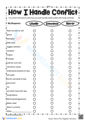 How I Handle Conflict Resolution Worksheet