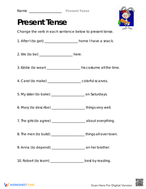 Change the Verb Worksheet