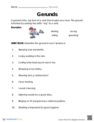 Hunting for Verbs in Disguise Worksheet