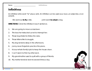 To Plus A Verb Worksheet