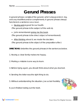 Underline and Discover Grammar Worksheet