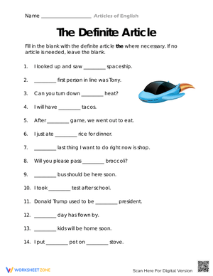 Definite or None: Using 'The'