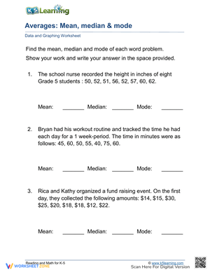 Averages: Mean, Median, Mode