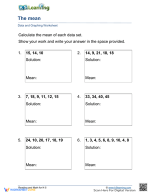 The Mean Worksheet