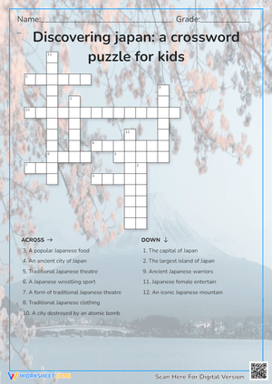 Discovering Japan Missing Letters Worksheet