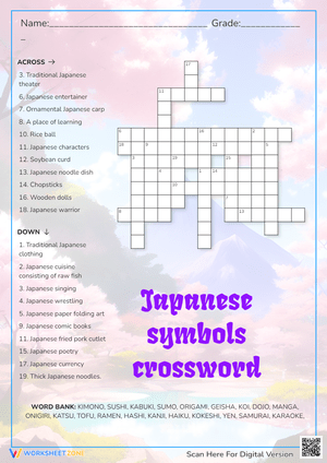 Japanese Symbols Crossword