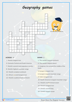 Geography games Crossword Puzzle