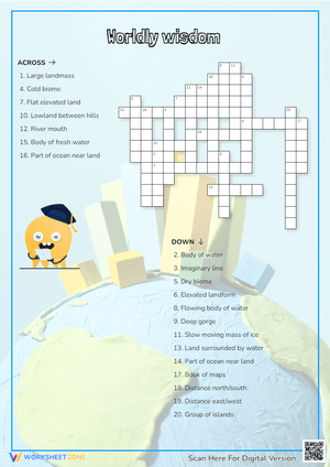 Geography Crossword Worksheet | Grade 3 Printable