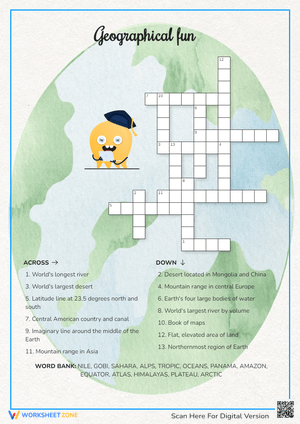 Geographical Fun Crossword Puzzle