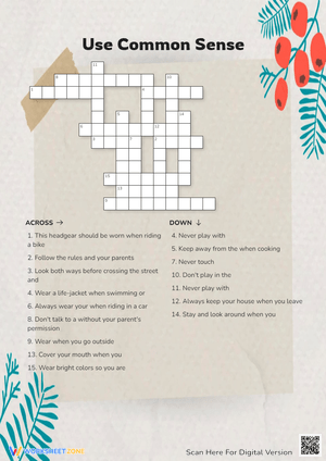 Use Common Sense Crossword Puzzle