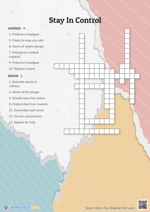 Stay In Control Crossword Puzzle
