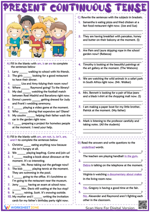 Present Continuous Tense Grammar Test
