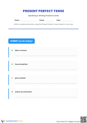 Present Perfect Tense Speaking Activity