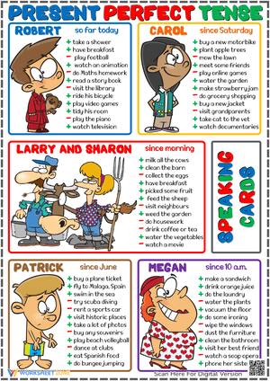 Present Perfect Tense Speaking Activity