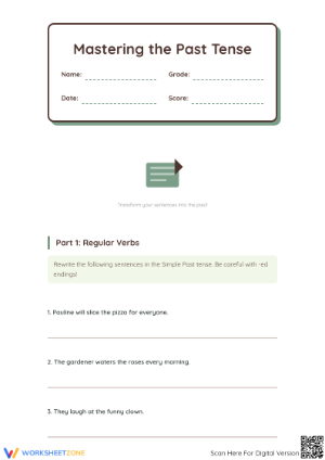 Past Tense Exercise Worksheet 2