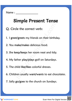 Simple Present Tense Activity