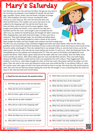 Reading Comprehension: Past Simple ESL Worksheet