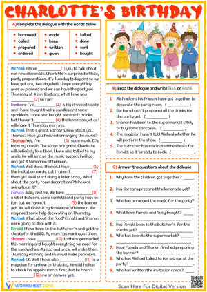 ESL Dialogue: Present Perfect Tense Comprehension Exercises