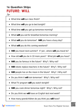 Practice Grammar: Will Discussion for ESL Students