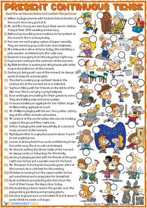 Matching Exercise: Present Continuous Tense ESL