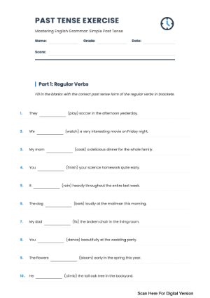 Past Tense Exercise 1