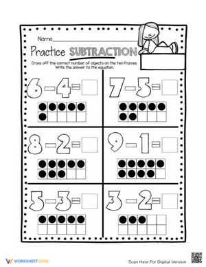 Ten Frame Subtraction: Practice Math Skills