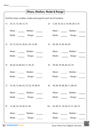 Learn Mean, Median, Mode, and Range Statistics