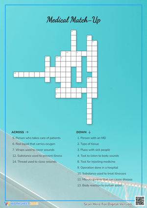 Medical Match-Up Crossword Puzzle