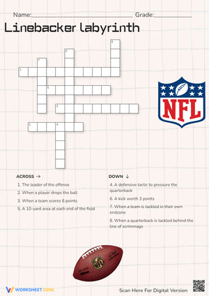 NFL Crossword Puzzle: Football Terms 